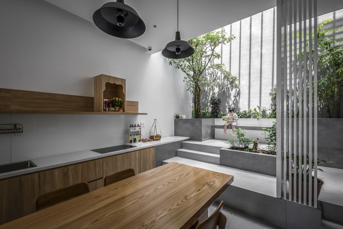 bí quyết trang trí giếng trời